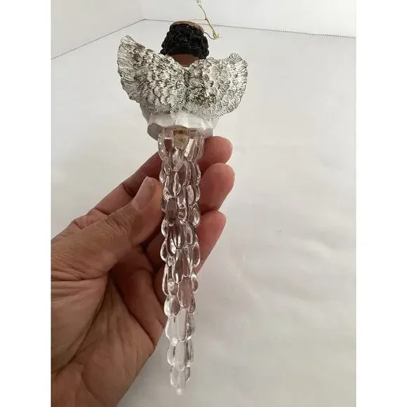 Icicle angel with candle christmas ornament - Picture 2 of 2